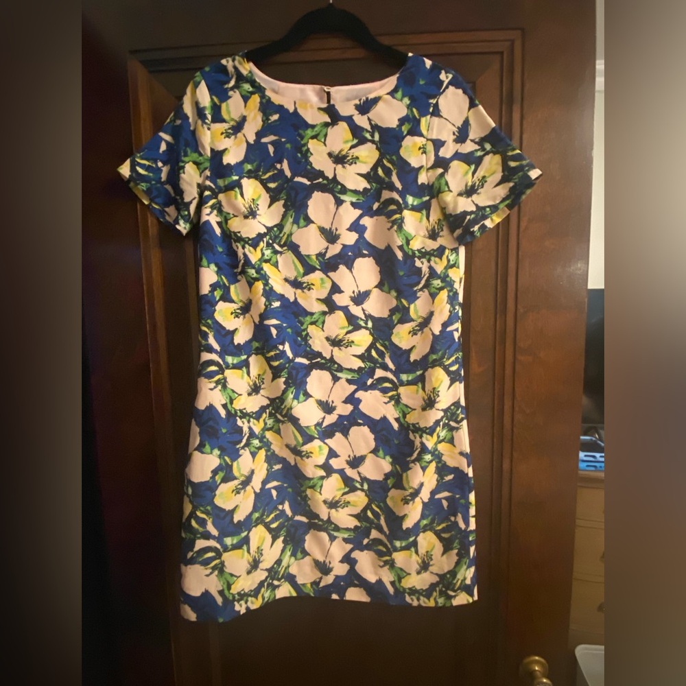 J Crew Factory floral short sleeve shift dress